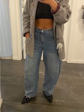 High-Rise Wide Leg Denim Jeans in Blue for Women